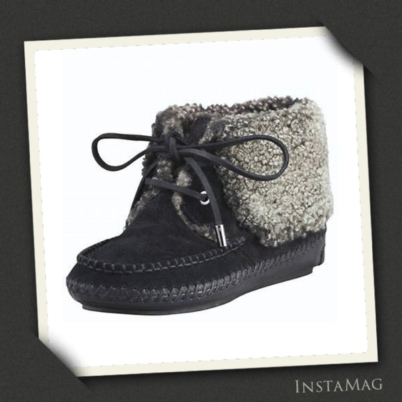 TORY BURCH Nathan Flat Shearling Bootie - Picture 1 of 15